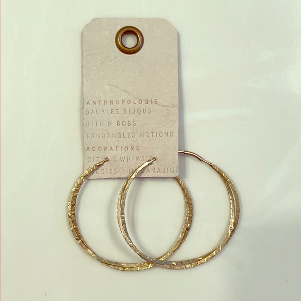 NWT Anthropologie gold hoops